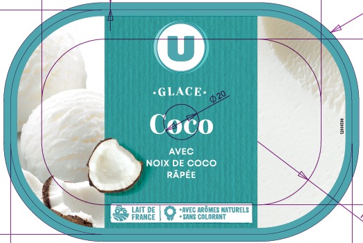 Bac glace noix de coco u Marque U : photo du produit rappelé le 02/02/2022