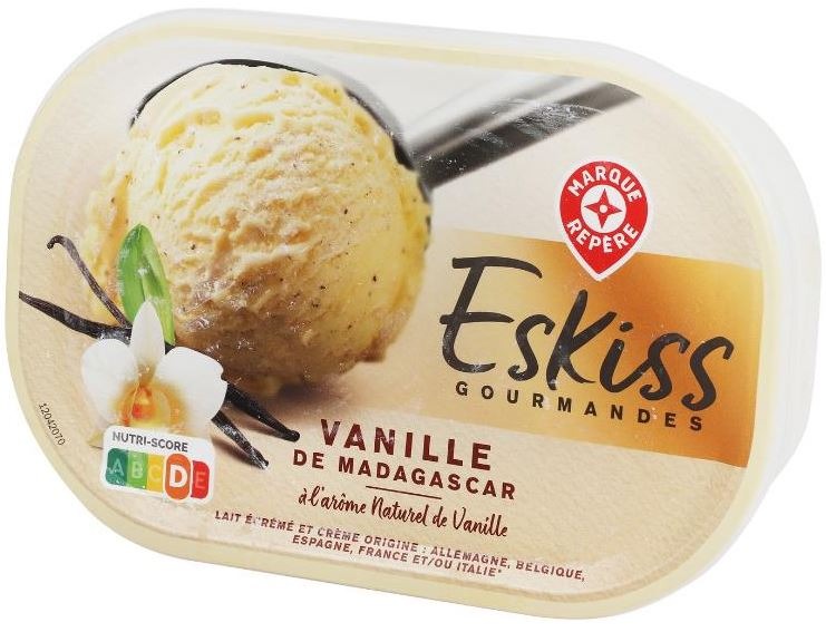 Bac glace vanille 1 litre / 500g Eskiss : photo du produit rappelé le 08/07/2021