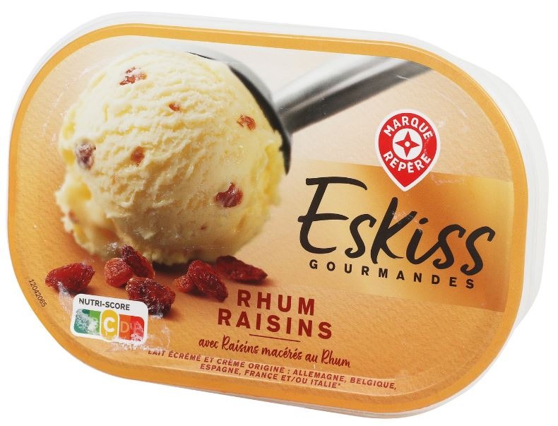 Bac rhum raisin 534,5g Eskiss : photo du produit rappelé le 29/07/2021