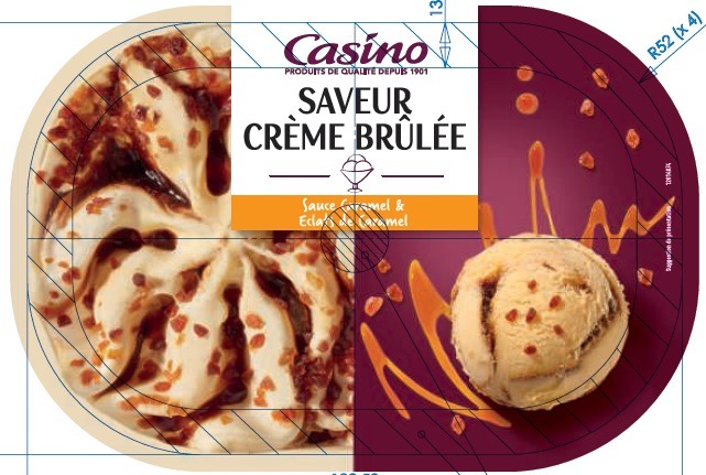 Bac saveur crème brûlée 492g / 1l Casino : photo du produit rappelé le 07/07/2021