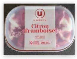 Bac sorbet citron framboise u 525g : photo du produit rappelé le 03/12/2021