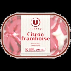 Bac sorbet citron framboise u Marque U : photo du produit rappelé le 03/02/2022