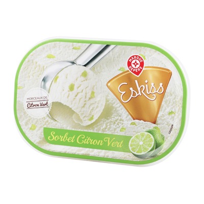 Bac sorbet citron vert - 1 litre / 550g Eskiss : photo du produit rappelé le 06/07/2021