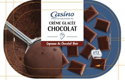 Bacs glacés 1l (chocolat et rhum raisins) Casino : photo du produit rappelé le 30/07/2021