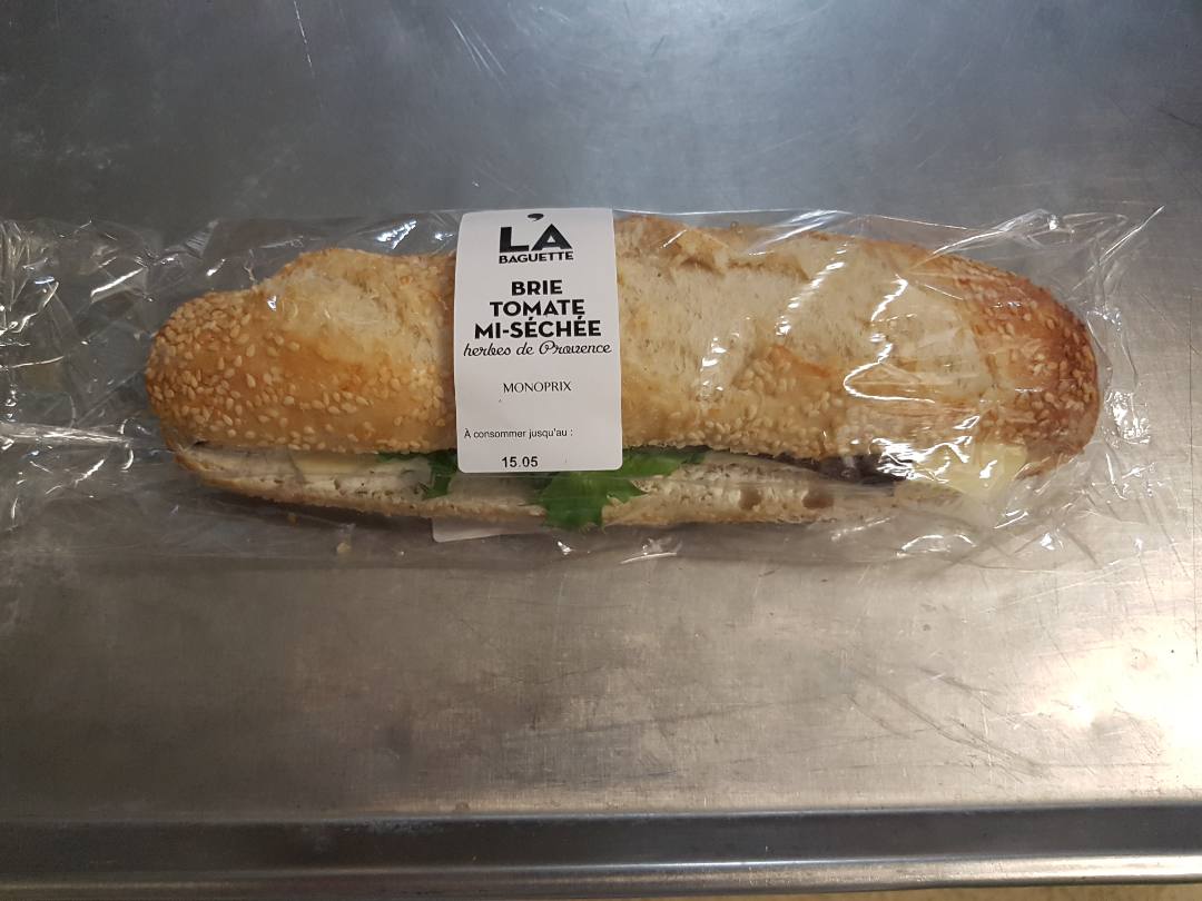 Baguette brie tomate 225g Daily Monop : photo du produit rappelé le 27/10/2025