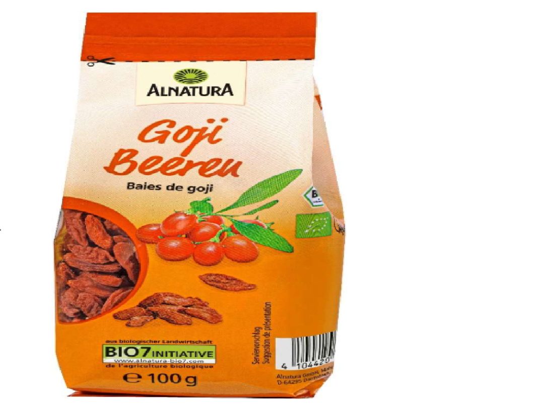 Baies de goji bio (séchées) Alnatura : photo du produit rappelé le 27/12/2023