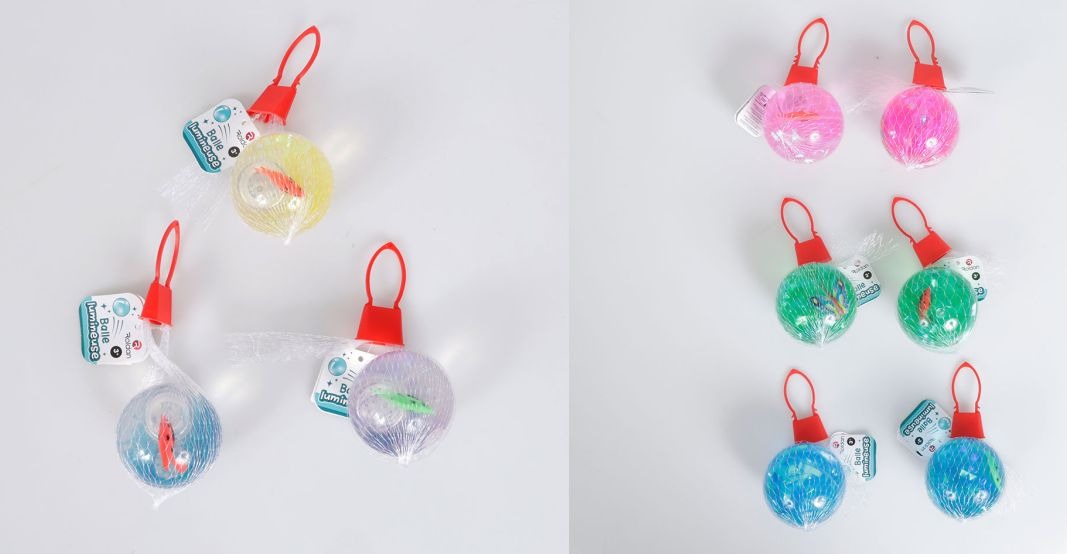 Balles rebondissantes lumineuses Roldan : photo du produit rappelé le 19/02/2025