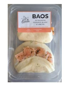 Baos saumon, fromage blanc et aneth 180g Du Goût à Emporter : photo du produit rappelé le 25/06/2025