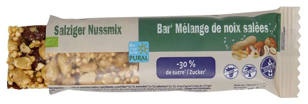 Bar mélange de noix salées Pural : photo du produit rappelé le 28/07/2021