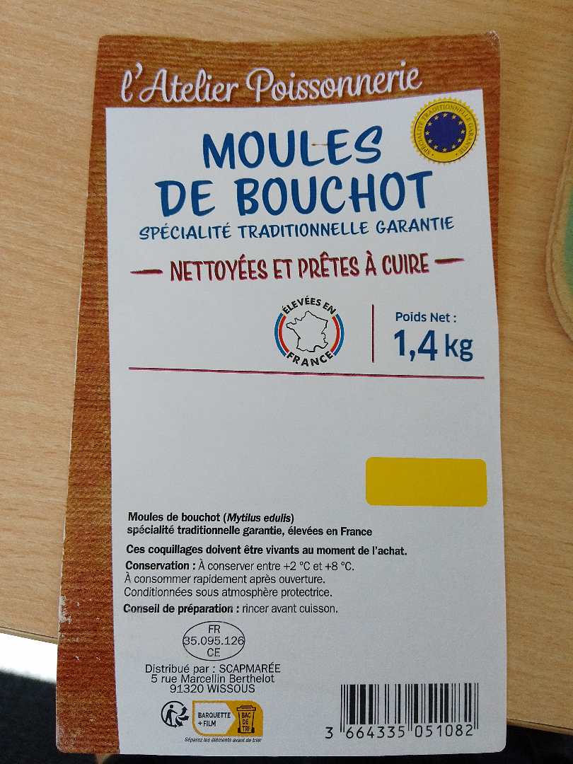 Barq 1.4kg moules de bouchot France atelier poissonnerie : photo du produit rappelé le 11/07/2025