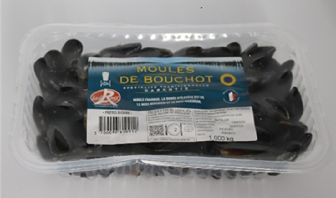 Barq 1kg moules de bouchot France label rouge Cultimer : photo du produit rappelé le 11/07/2025
