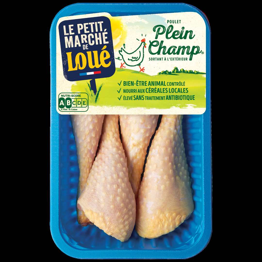 Barquette 4 pilons poulet jaune sat Le Petit Marche de Loue : photo du produit rappelé le 28/06/2024
