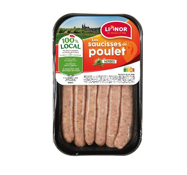 Barquette 6 saucisses aux herbes lionor 300g s/atm : photo du produit rappelé le 26/08/2024