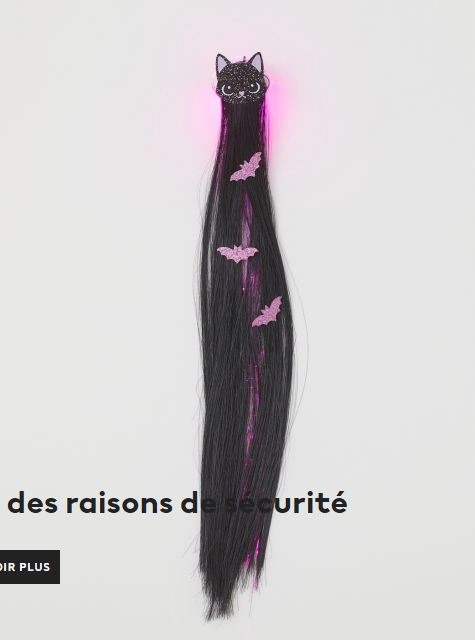 Barrette à cheveux avec lumières LED H&M : photo 2 sur 2 du produit rappelé le 08/12/2021