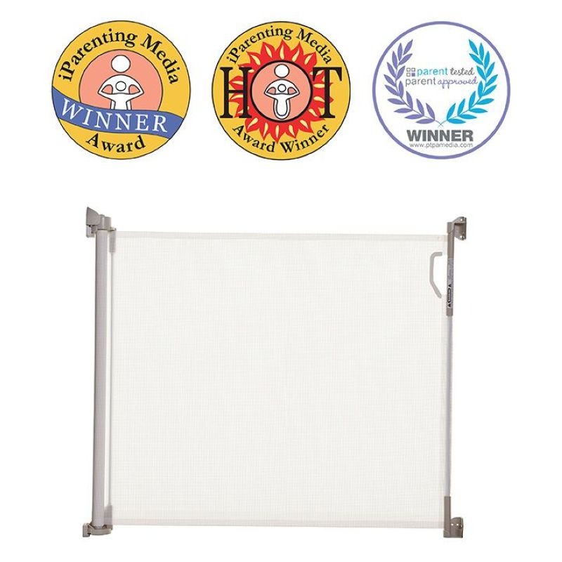Barrière rétractable blanche ou grise Dreambaby : photo du produit rappelé le 08/06/2022