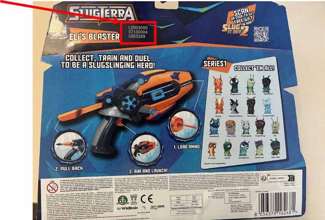 Basic blaster avec 3 projectiles Slugterra : photo 2 sur 2 du produit rappelé le 11/09/2024