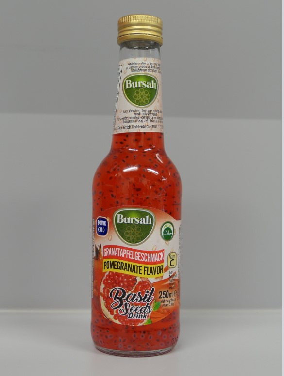 Basil seeds drink granatapfelgeschmack Bursali : photo du produit rappelé le 02/06/2025