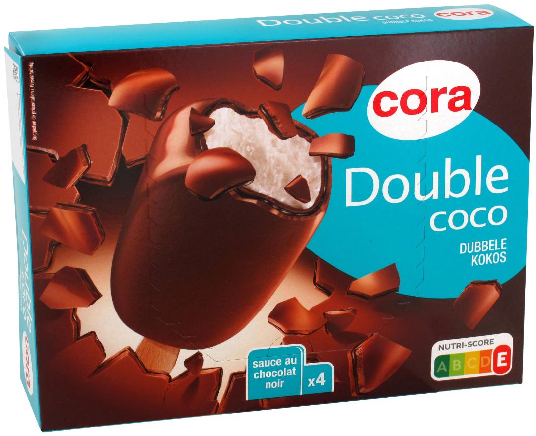 Bâtonnet double coco 4x90ml 299.6 g Cora : photo du produit rappelé le 28/07/2021