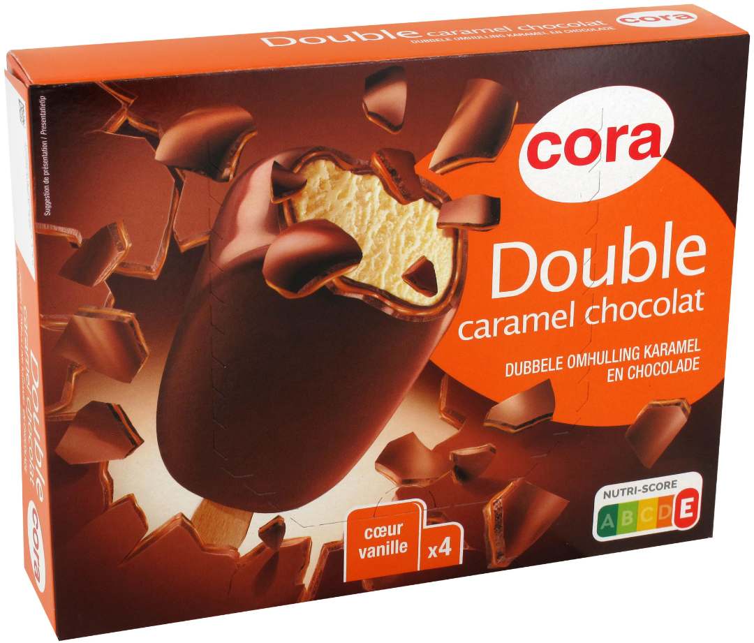Bâtonnet double vanille/caramel 4x110ml 393g Cora : photo du produit rappelé le 28/07/2021
