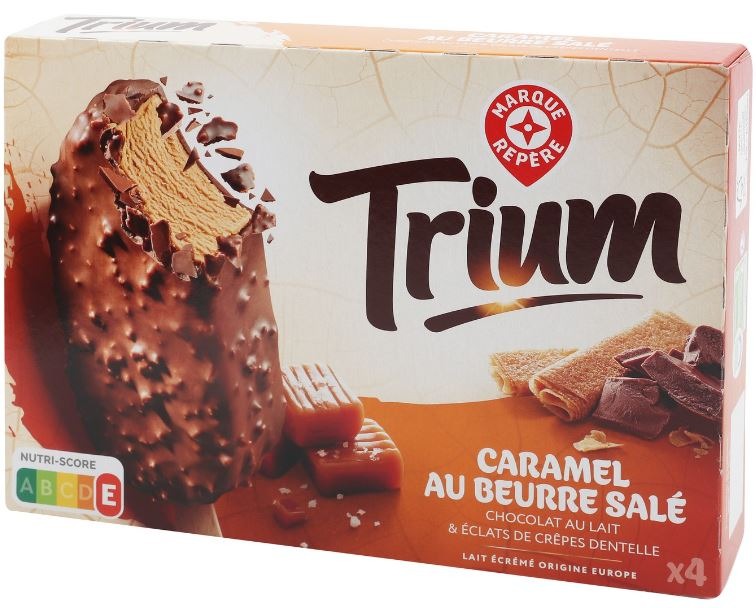 Batonnets caramel x4 288g Trium : photo du produit rappelé le 29/07/2021
