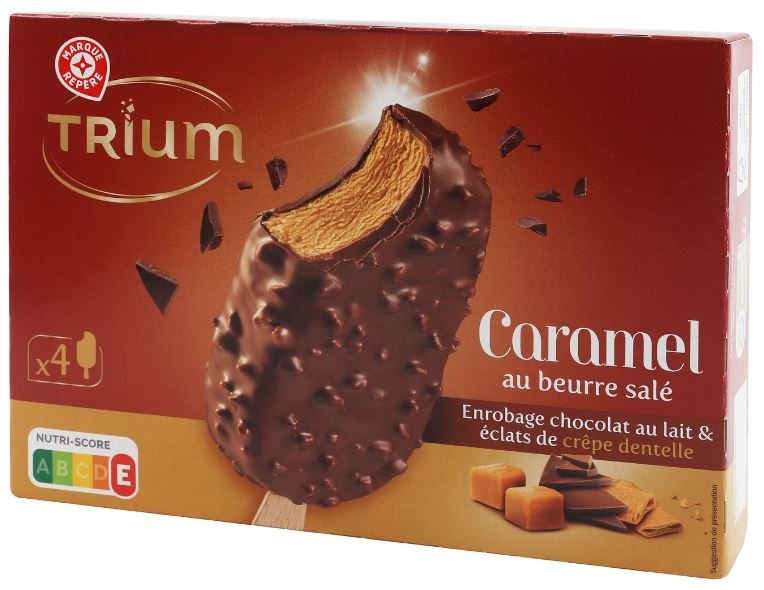 Batonnets caramel x4 Trium : photo du produit rappelé le 03/12/2021