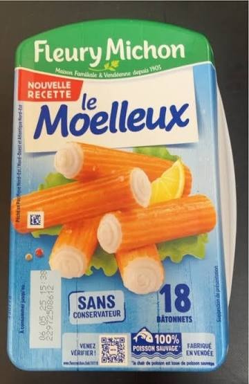 Batônnets de surimi Fleury Michon : photo du produit rappelé le 19/08/2026