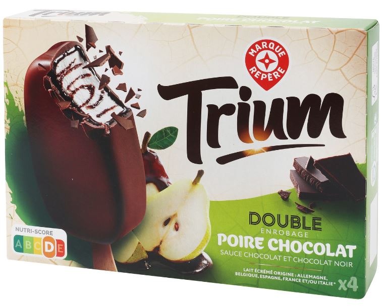 Batonnets double enrobage poire choco x4 302g Trium : photo du produit rappelé le 29/07/2021