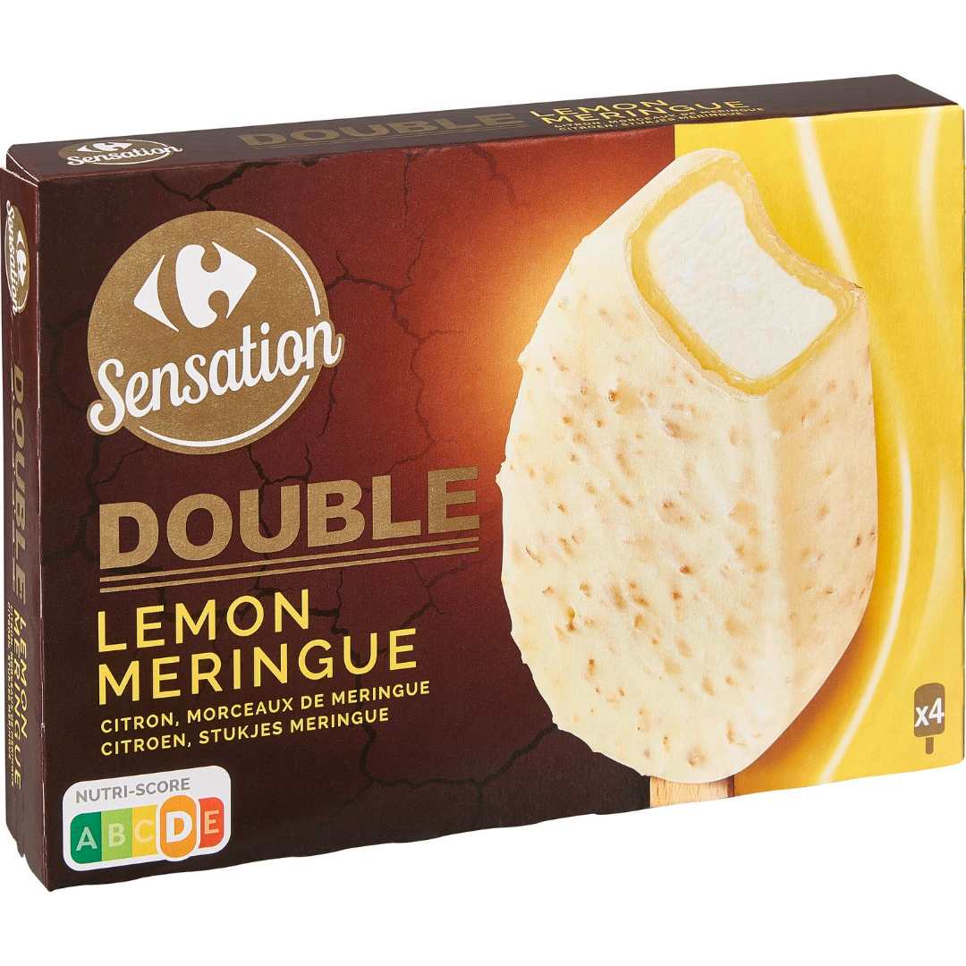 Bâtonnets double lemon meringue x4 Carrefour Sensation : photo du produit rappelé le 29/07/2021