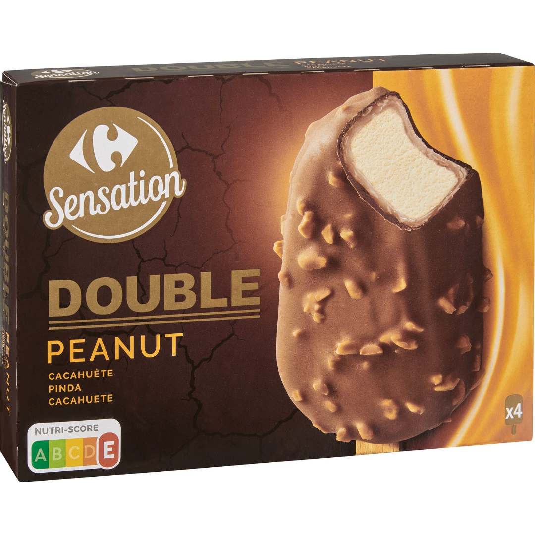Bâtonnets double peanut - cacahuète x4 Carrefour Sensation : photo du produit rappelé le 29/07/2021