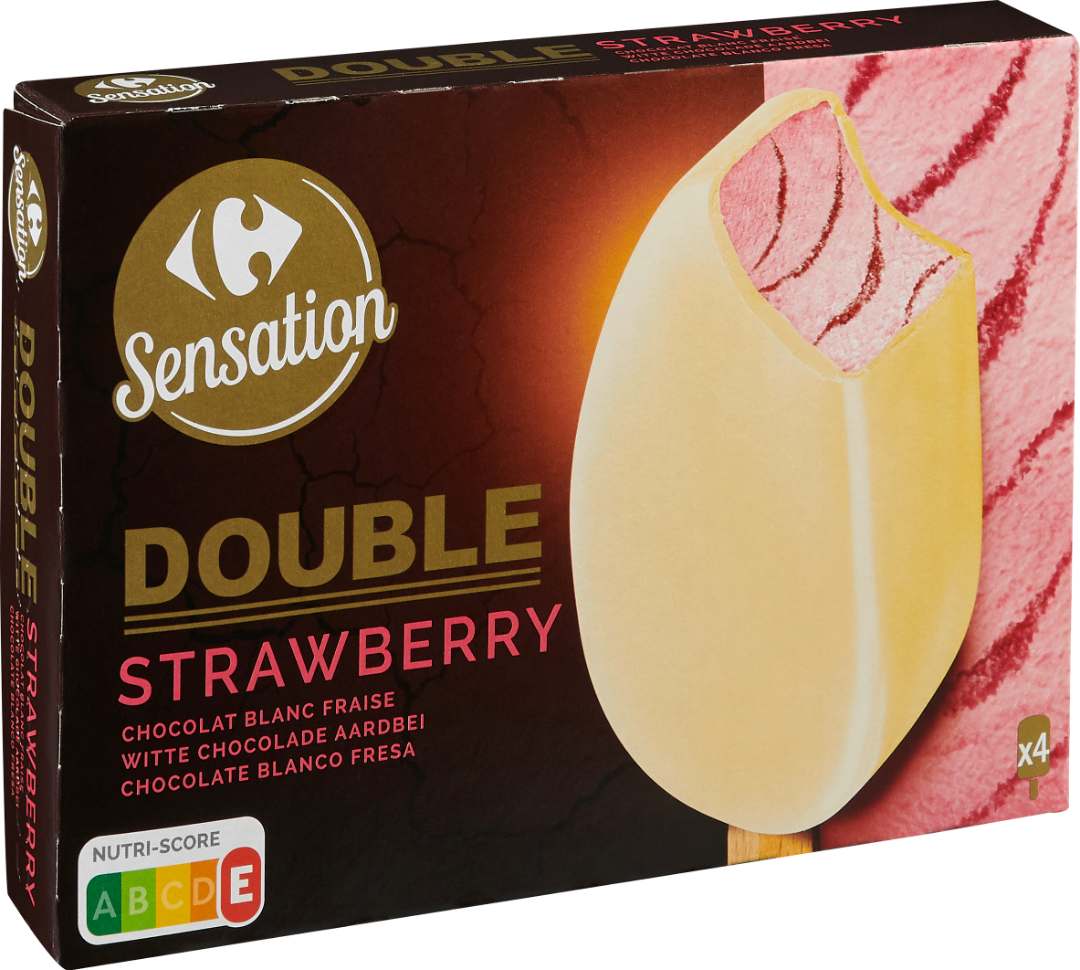 Bâtonnets double strawberry x4 Carrefour / Carrefour Sensation : photo du produit rappelé le 29/07/2021