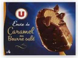 Bâtonnets envie caramel beurre salé u x4 252g : photo du produit rappelé le 03/12/2021