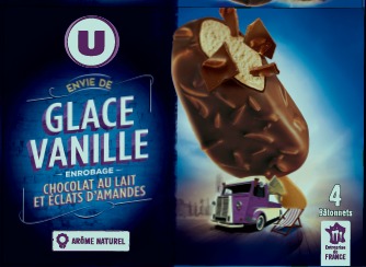 Bâtonnets envie vanille chocolat lait amandes u Marque U : photo du produit rappelé le 03/02/2022