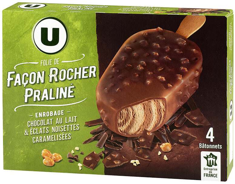Bâtonnets folie de chocolat noisette u Marque U : photo du produit rappelé le 03/02/2022