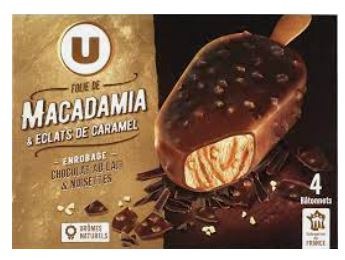Bâtonnets folie de macadamia u x4 282g : photo du produit rappelé le 03/12/2021