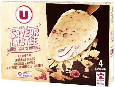 Bâtonnets folie de saveur lactée sauce fruits rouge x4, 278 g U : photo du produit rappelé le 21/07/2021