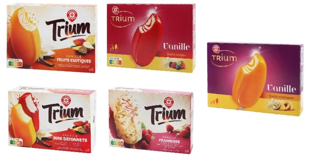 Batonnets fruites trium x4 et x8 : photo du produit rappelé le 03/02/2022