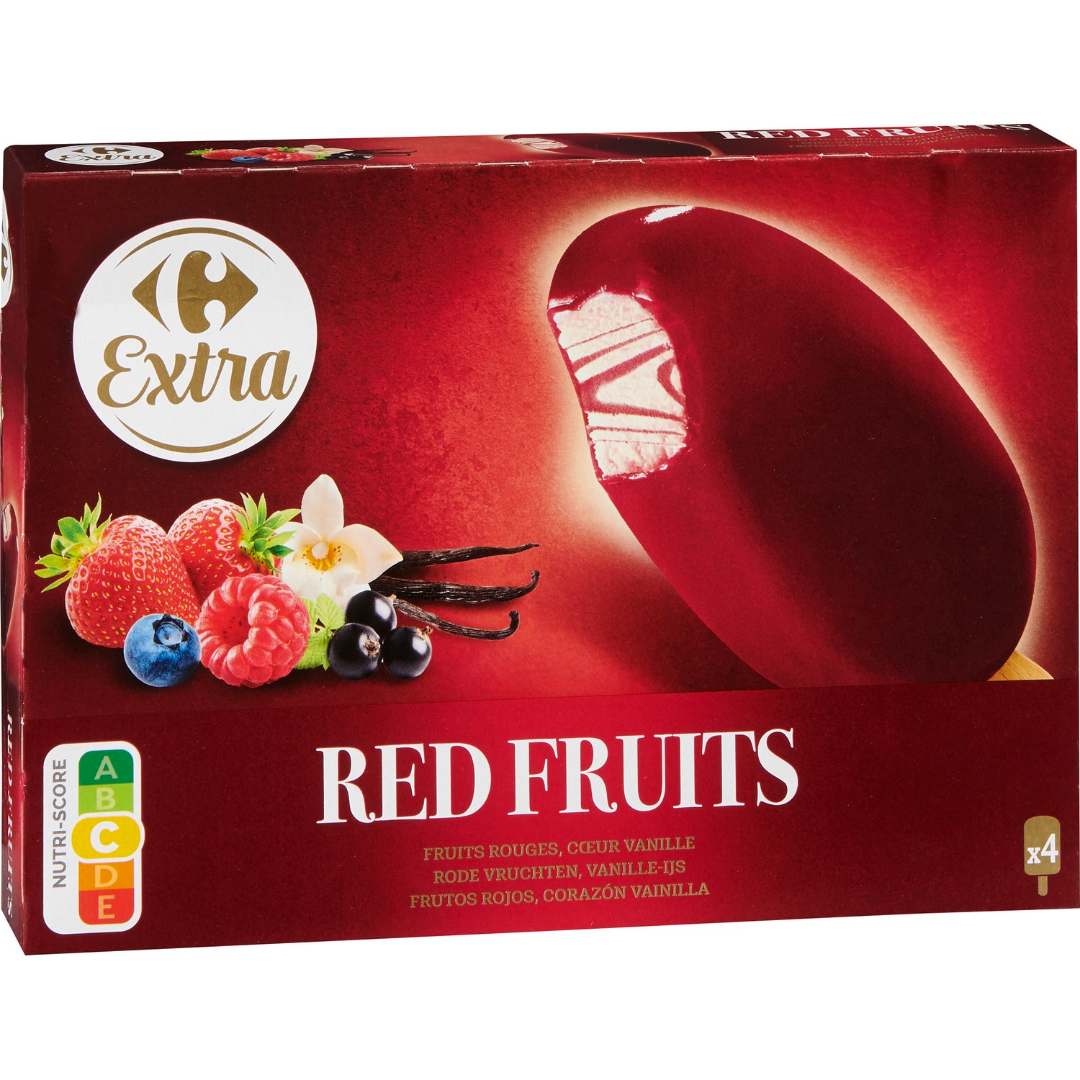 Bâtonnets fruits rouges - red fruits x4 Carrefour / Carrefour Extra : photo du produit rappelé le 29/07/2021