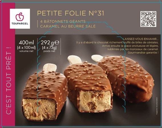 Batonnets geants caramel Toupargel : photo du produit rappelé le 26/11/2021