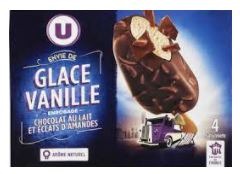 Bâtonnets glacés x4 263g U : photo du produit rappelé le 03/08/2021