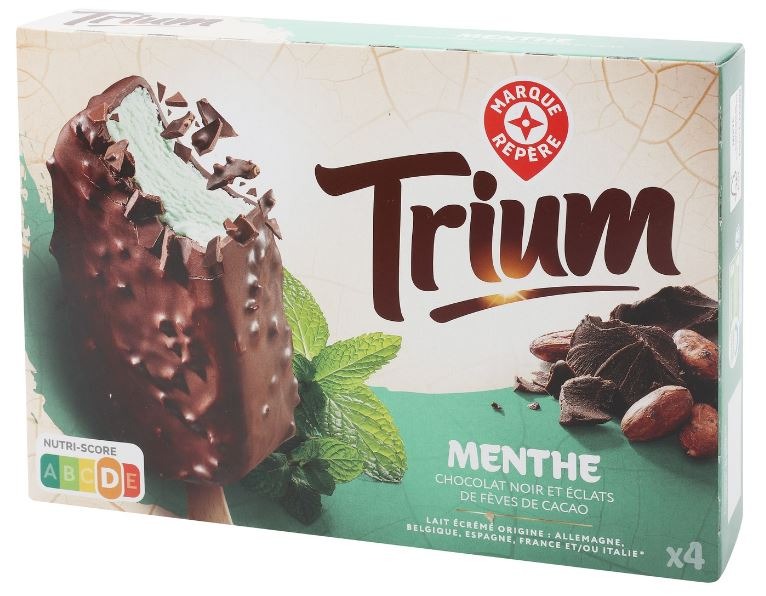 Batonnets menthe chocolat 4x100ml Trium : photo du produit rappelé le 08/07/2021