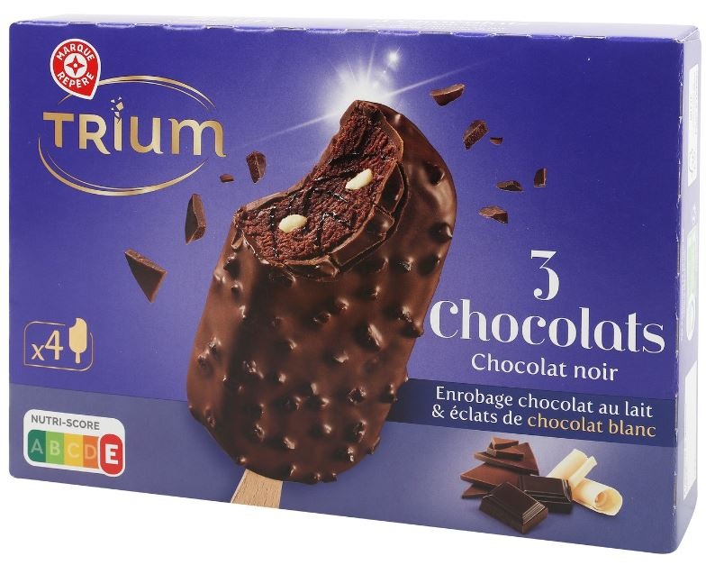 Batonnets trois chocolats x4 282g Trium : photo du produit rappelé le 29/07/2021