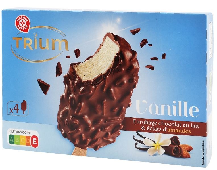 Batonnets vanille amandes x4 314g Trium : photo 2 sur 2 du produit rappelé le 29/07/2021
