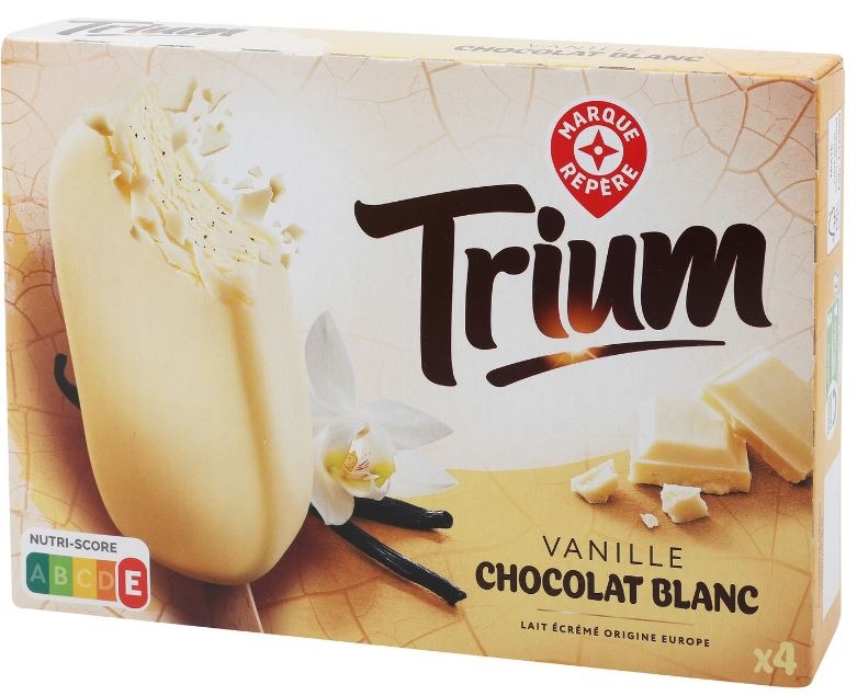 Batonnets vanille chocolat blanc x4 308g Trium : photo du produit rappelé le 29/07/2021
