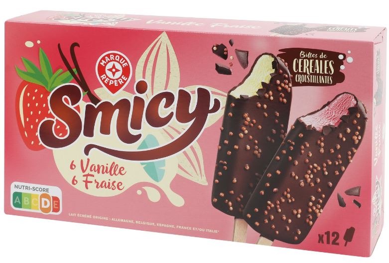 Batonnets vanille fraise x12 456g Smicy : photo du produit rappelé le 29/07/2021