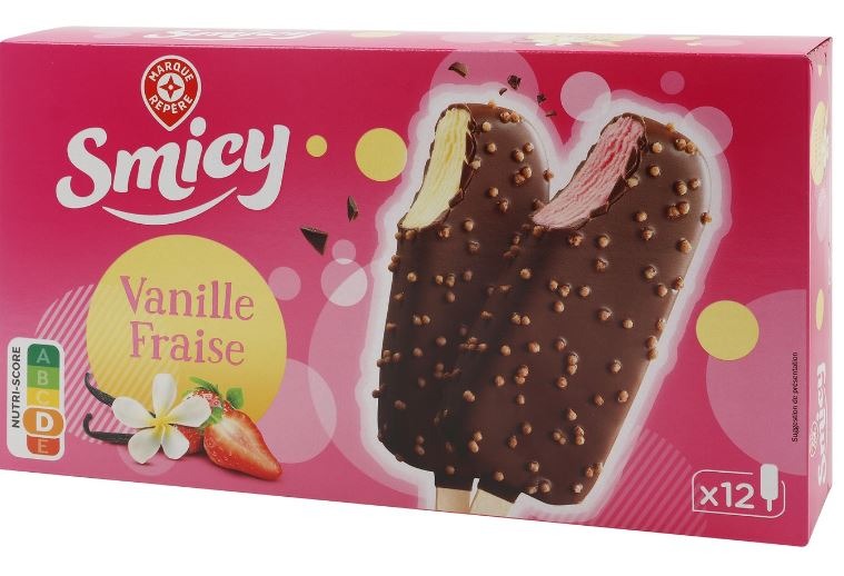 Batonnets vanille fraise x12 456g Smicy : photo 2 sur 2 du produit rappelé le 29/07/2021