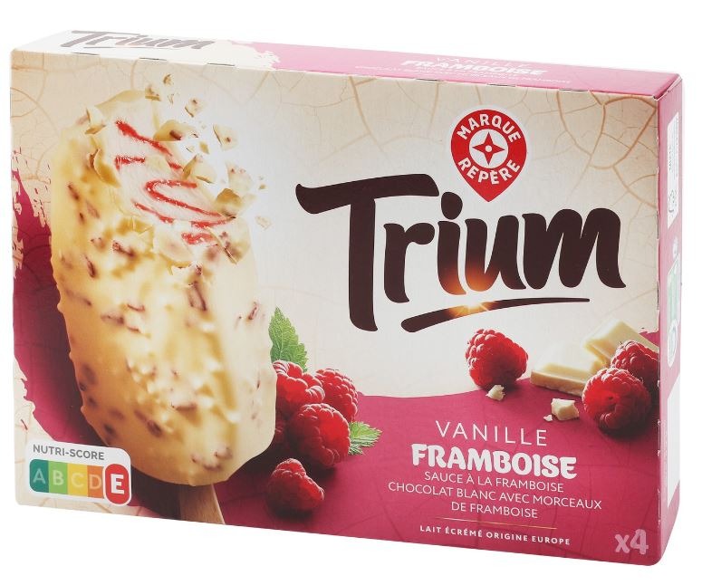 Batonnets vanille framboise x4 302g Trium : photo du produit rappelé le 29/07/2021