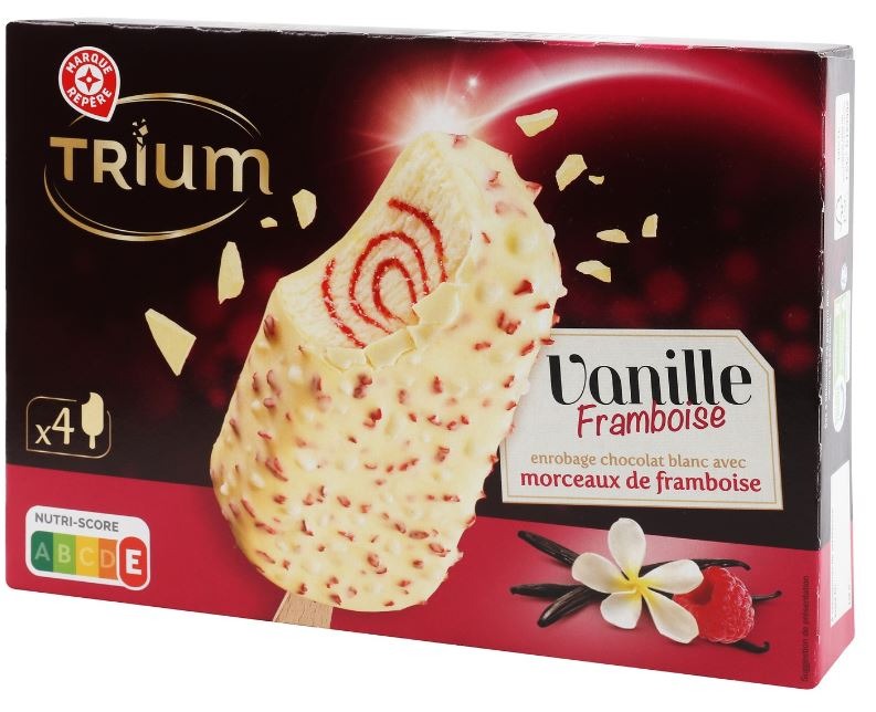 Batonnets vanille framboise x4 302g Trium : photo 2 sur 2 du produit rappelé le 29/07/2021