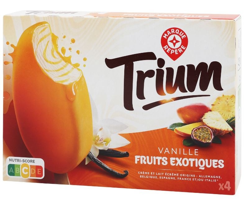 Batonnets vanille fruits exotiques x4 294g Trium : photo du produit rappelé le 29/07/2021