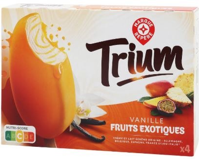 Batonnets vanille fruits exotiques x4 Trium : photo du produit rappelé le 03/12/2021