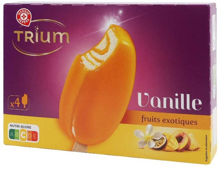 Batonnets vanille fruits exotiques x4 Trium : photo du produit rappelé le 03/12/2021